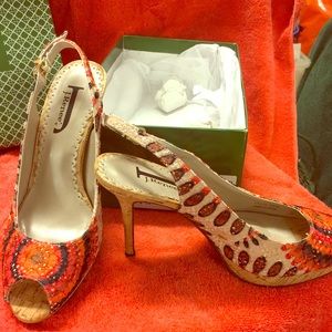 J. Reneé sling back multicolored heels